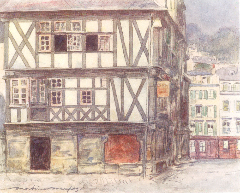 BRITTANY. Mediaeval house at Morlaix 1905 old antique vintage print picture